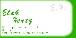 elek hertz business card